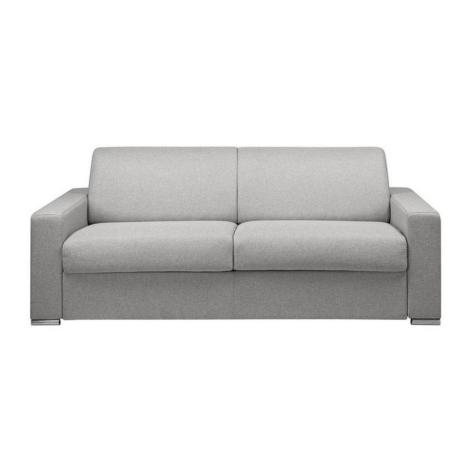 LINEA SOFA Canapé 4 places convertible express en tissu gris - Couchage lattes larges 160 cm - Matelas 14 cm avec mémoire de forme CALITO  