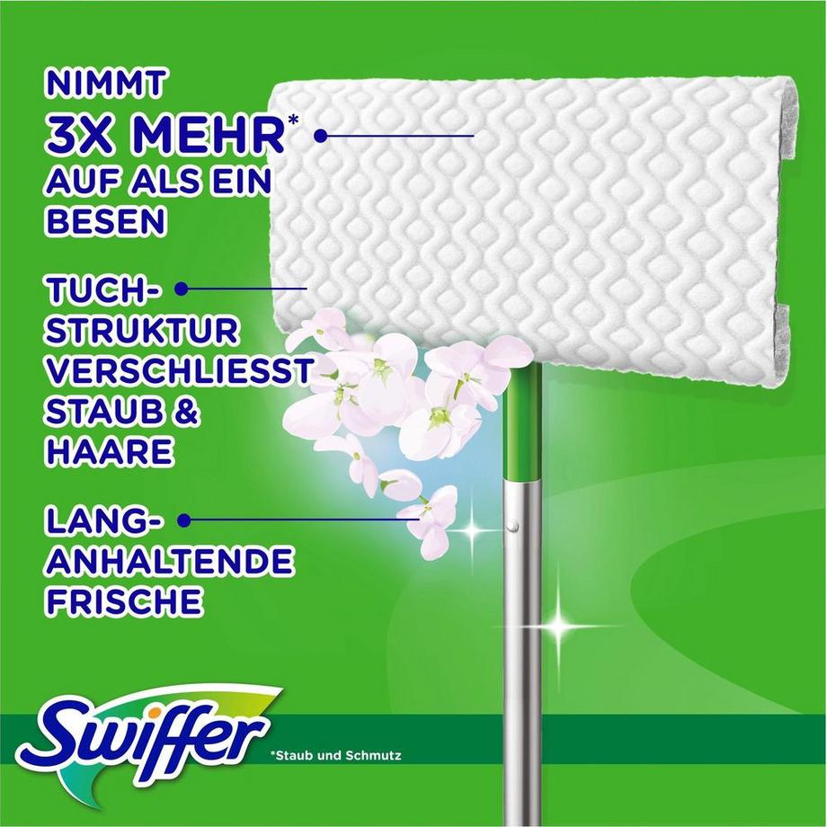 Swiffer  Kit de démarrage 1 serpillière de nettoyage + 8 serpillières sèches + 3 serpillières humides 