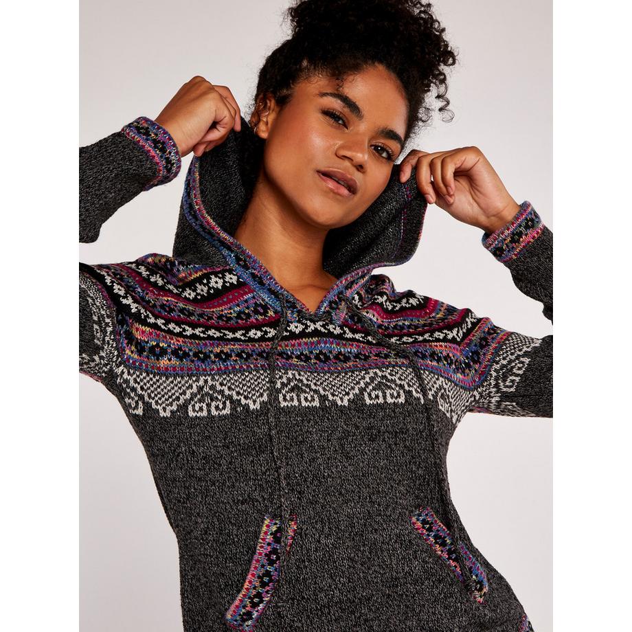 APRICOT Pullover con cappuccio Fair Isle  