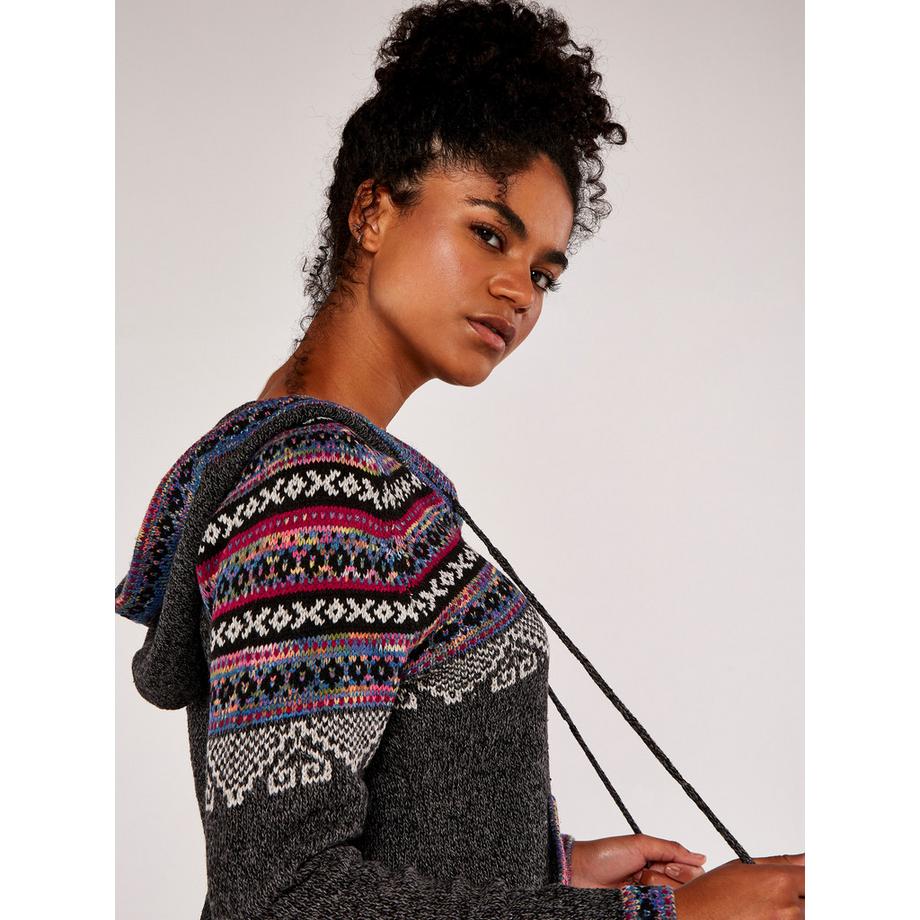 APRICOT Pullover con cappuccio Fair Isle  