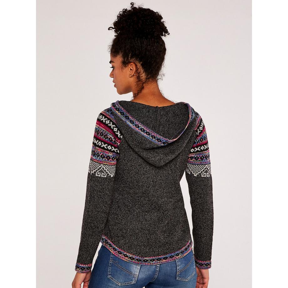 APRICOT Pullover con cappuccio Fair Isle  