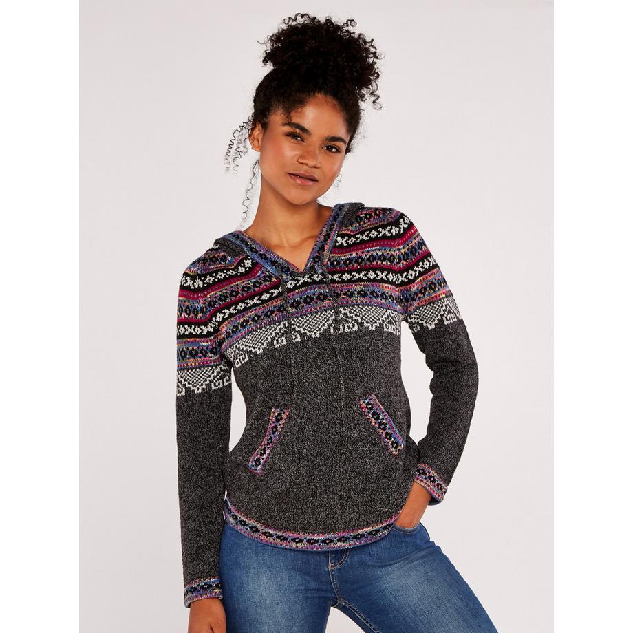 Fairisle Pullover mit Kapuze