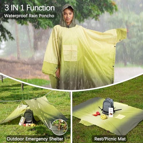 Alopini Poncho Antipioggia Impermeabile 3-in-1 Multiuso  
