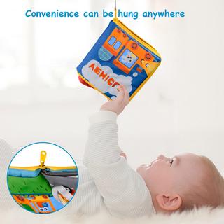 Activity-board  Babybuch Baby Stoffbuch - 2 Stück Buch Babyspielzeug - 3D Bilderbuch Stoffbücher Fühlbuch 
