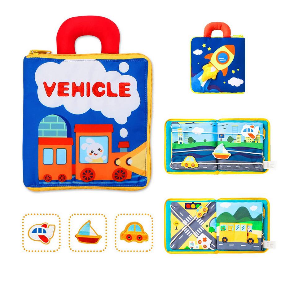 Babybuch Baby Stoffbuch - 2 Stück Buch Babyspielzeug - 3D Bilderbuch Stoffbücher Fühlbuch
