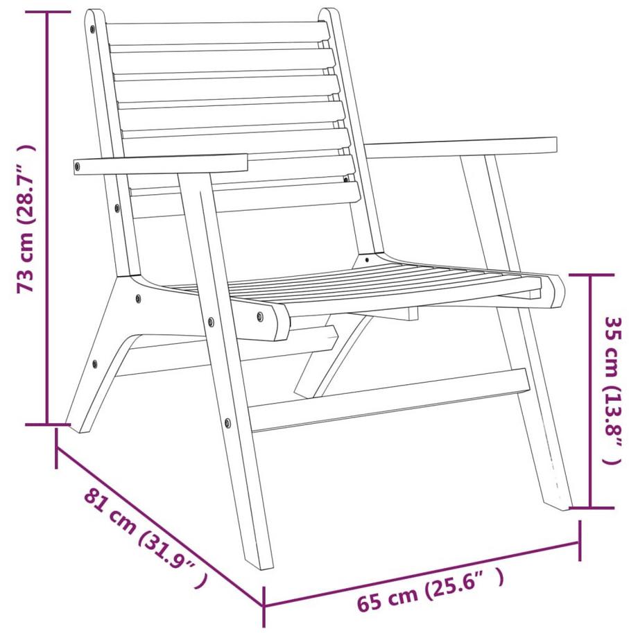 VidaXL Chaise de jardin bois d’acacia  