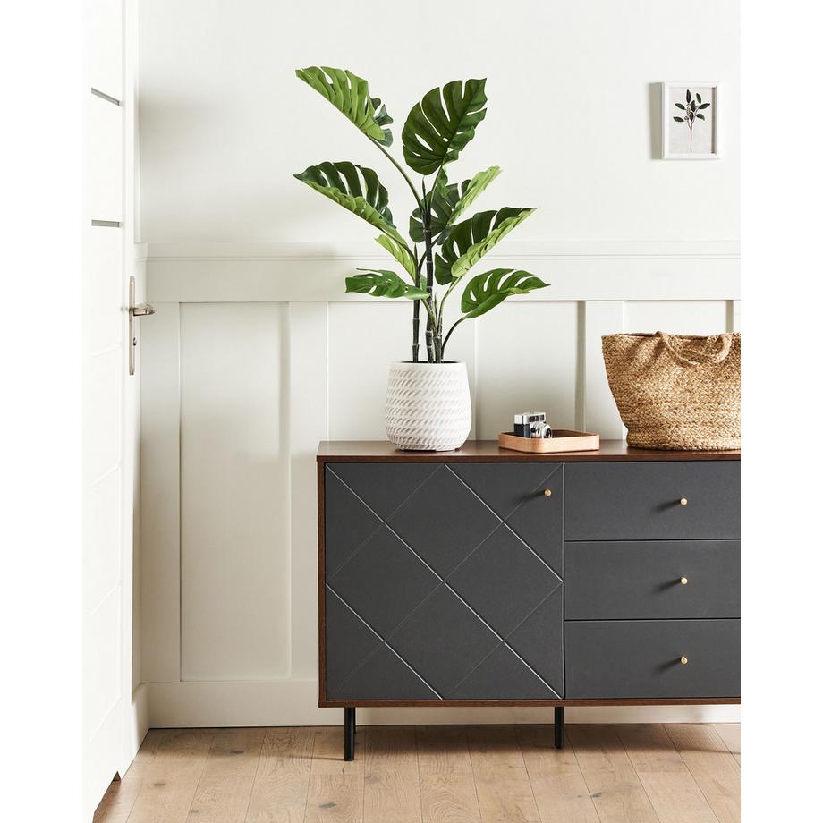 Beliani Plante artificielle en Matière synthétique Boho MONSTERA PLANT  