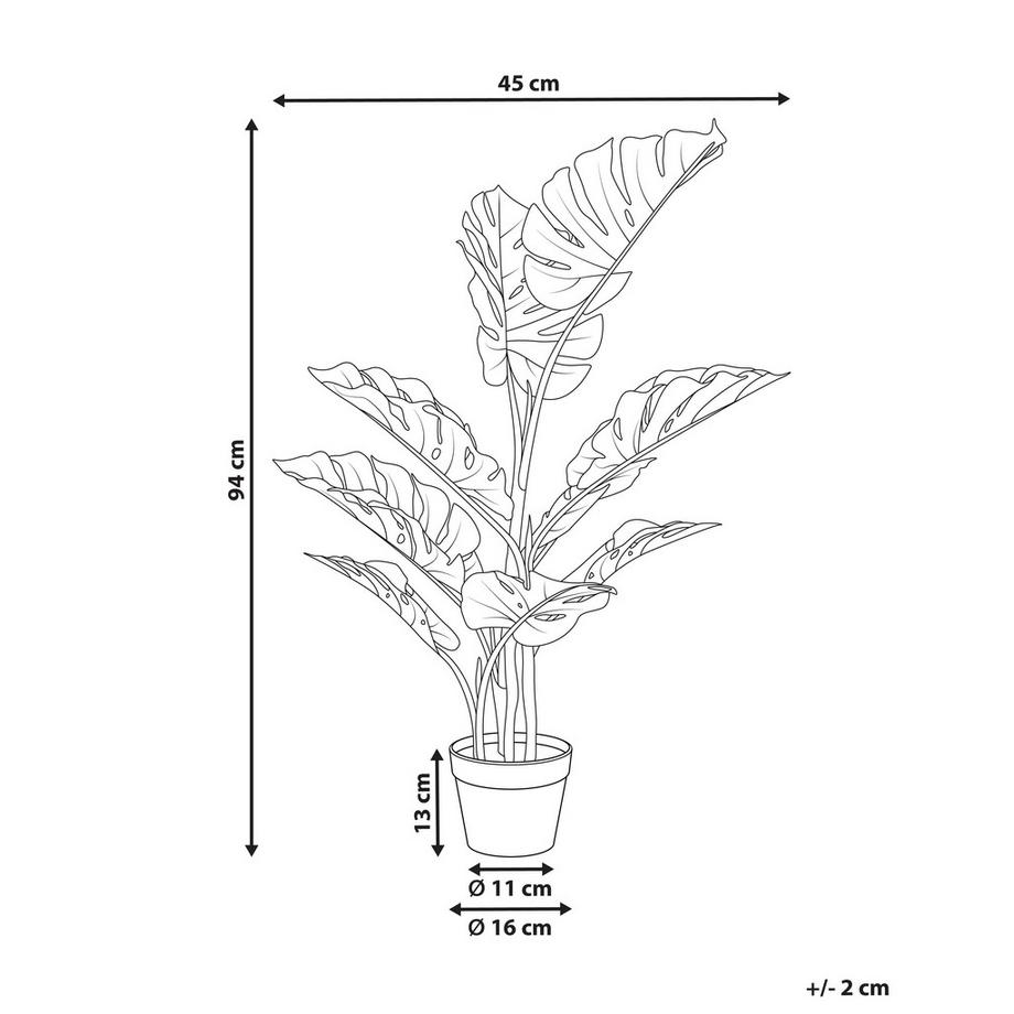 Beliani Plante artificielle en Matière synthétique Boho MONSTERA PLANT  