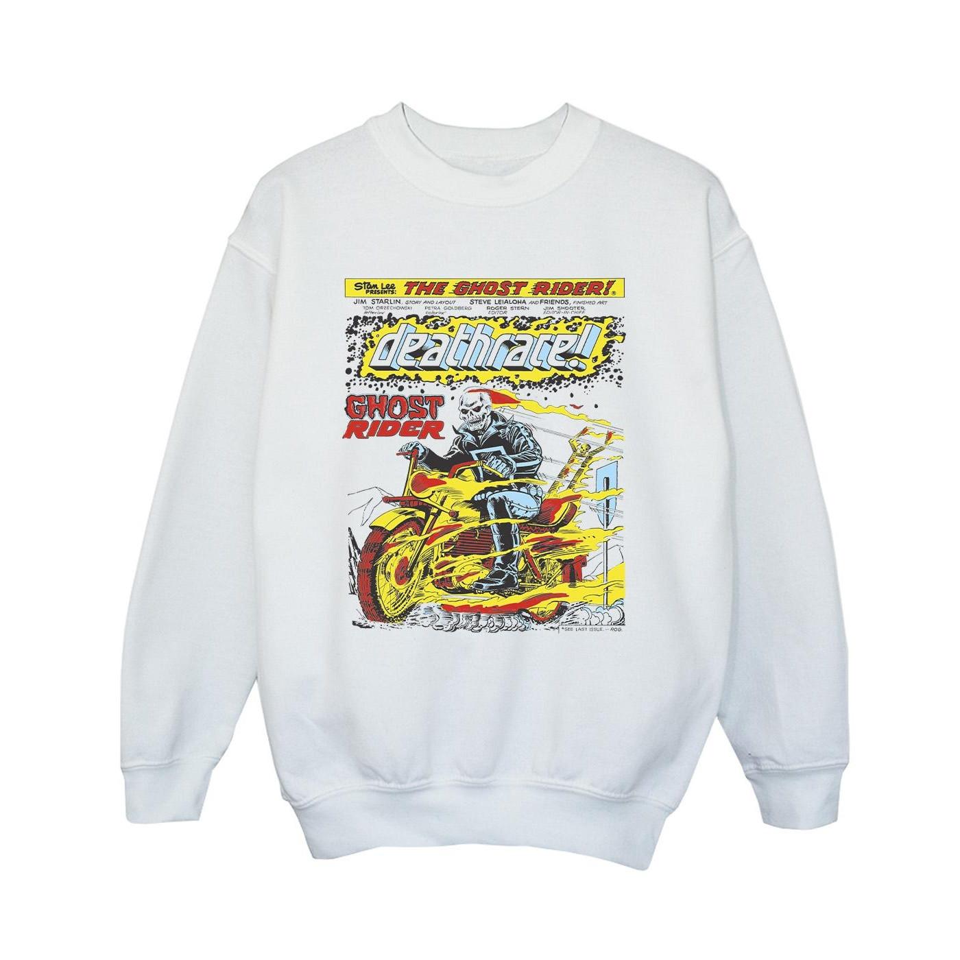 Image of Ghost Rider Chest Deathrace Sweatshirt Jungen Weiss 116