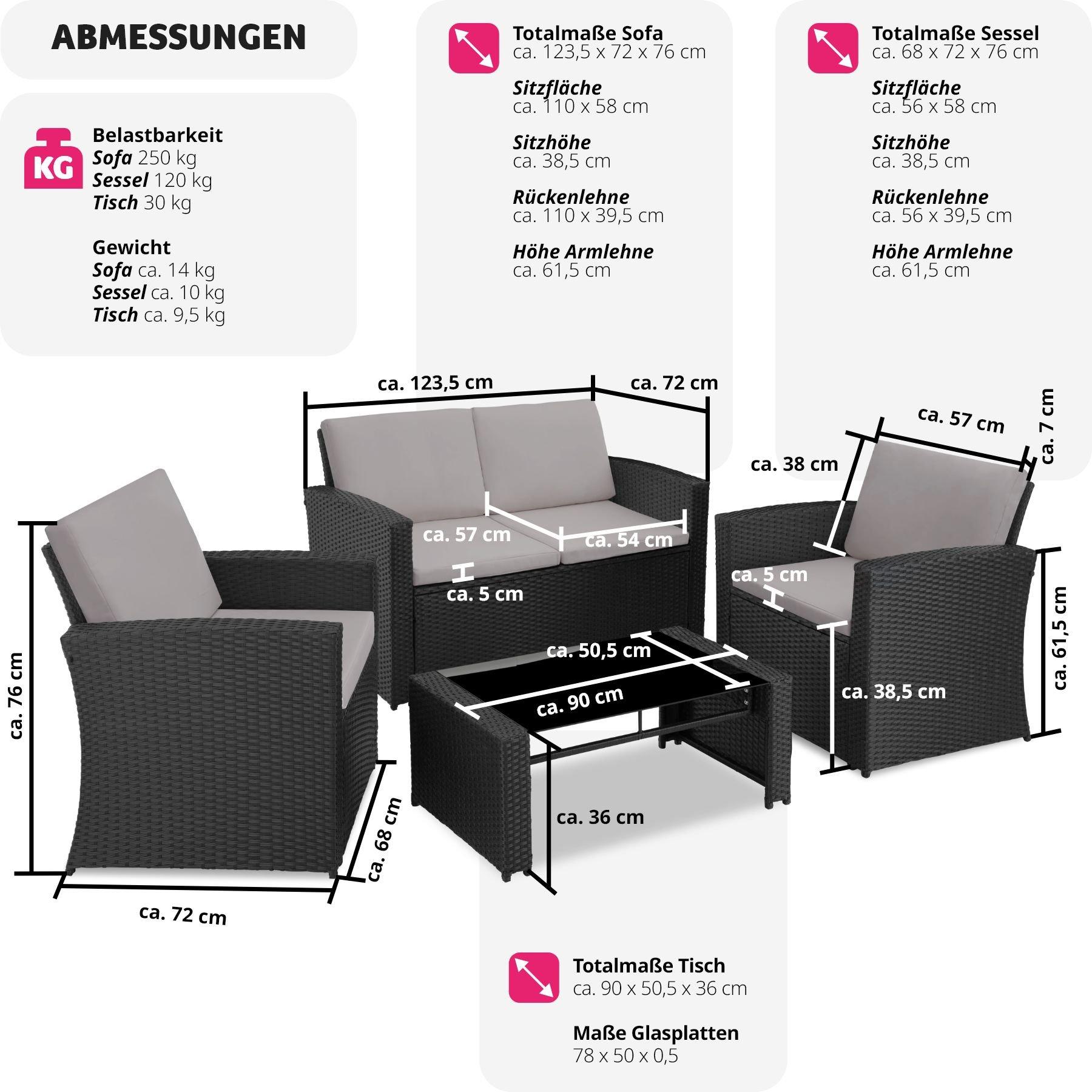 Tectake Rattan Lounge Lucca  