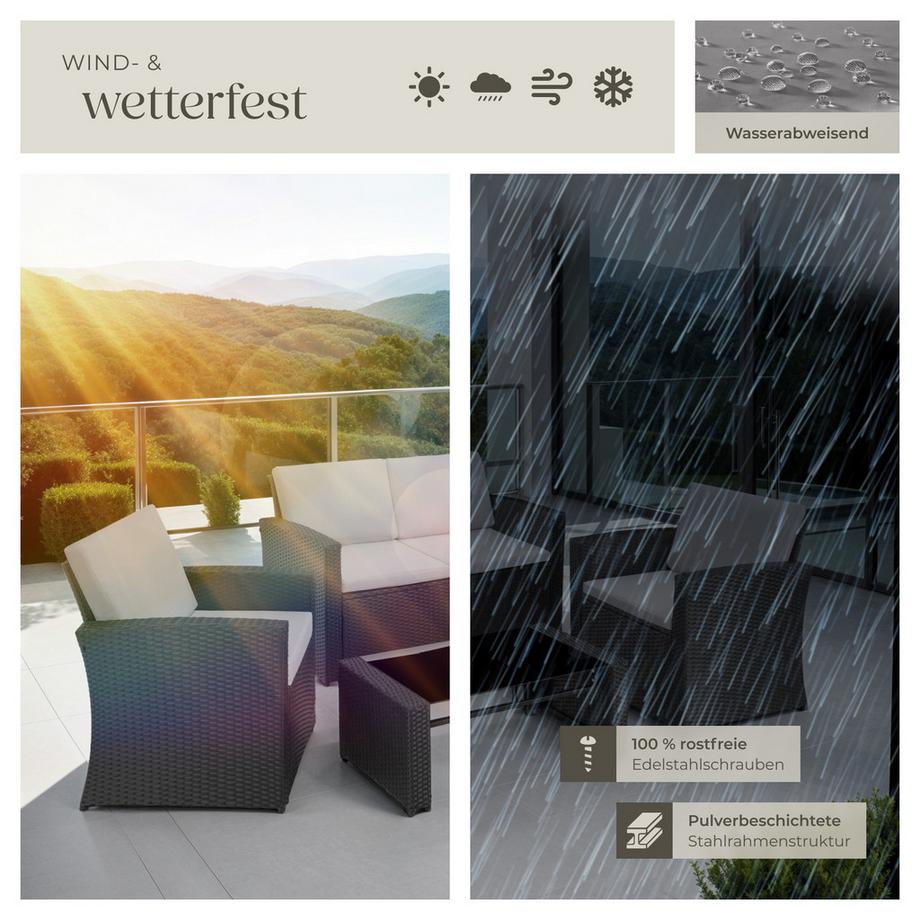 Tectake Salottino in rattan Jesolo per 4 persone  