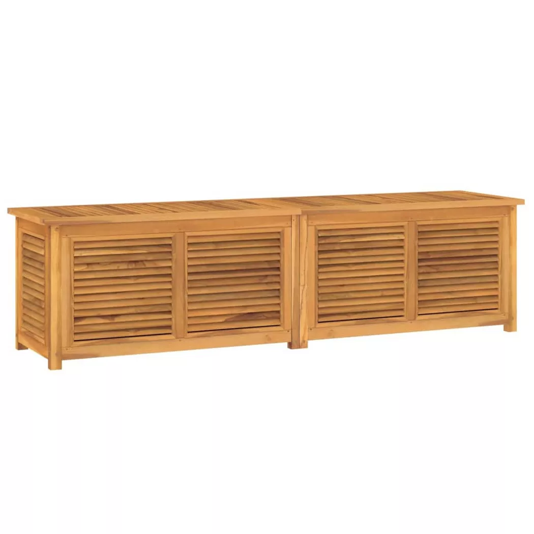 Boîte de rangement jardin et sac 200x50x55 cm bois massif teck