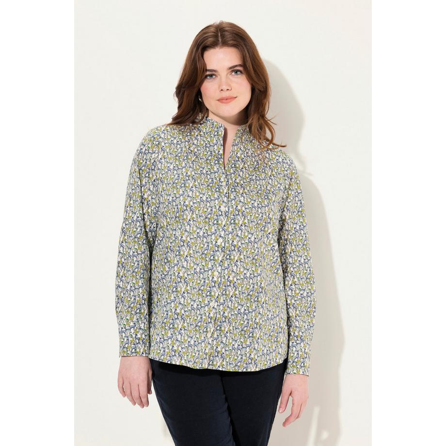 Ulla Popken Blouse imprimée manches longues col calice  