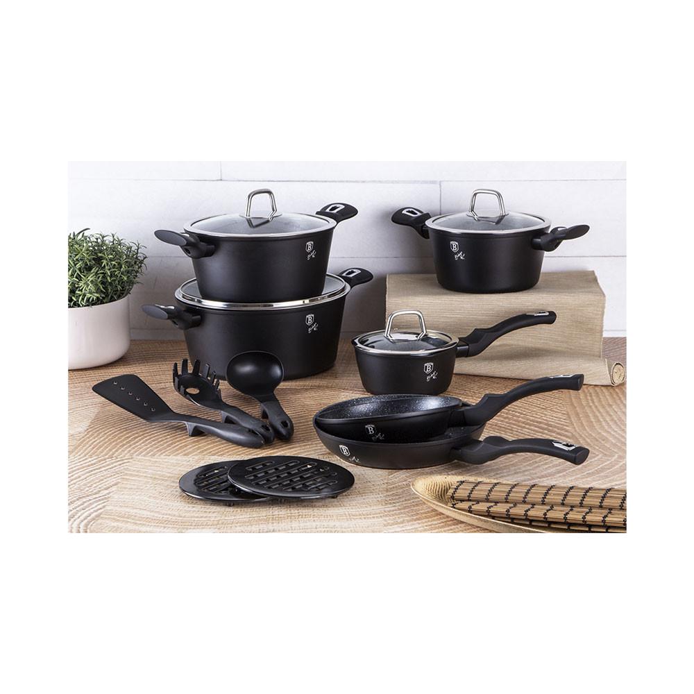 Berlinger Set de 15 ustensiles de cuisine Black Silver Collection  