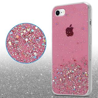 Cadorabo  Hülle für Apple iPhone 7  7S  8  SE 2020 TPU Silikon mit funkelnden Glitter 