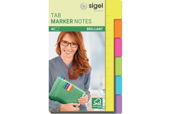 Sigel SIGEL TabMarker Notes HN205 6 Farben 98x148mm  