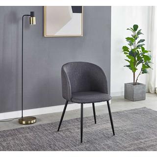 mutoni Chaise avec accoudoirs Velara gris foncé (lot de 2)  