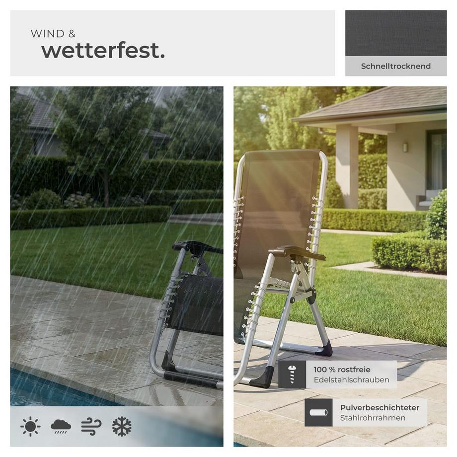 Tectake Chaise longue CLOUD Pliable  