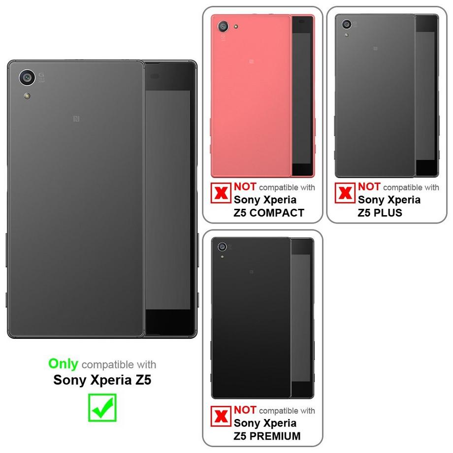 Cadorabo  Housse compatible avec Sony Xperia Z5 - Coque de protection avec fonction de support et compartiment pour carte au design rétro 