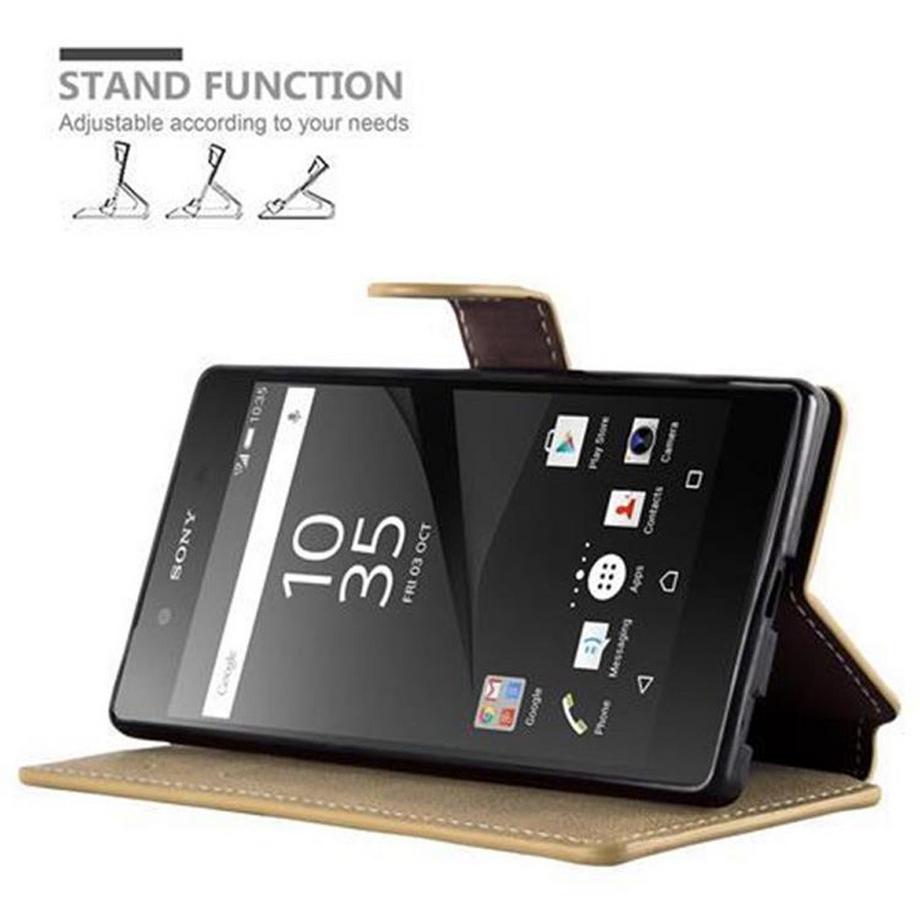 Cadorabo  Housse compatible avec Sony Xperia Z5 - Coque de protection avec fonction de support et compartiment pour carte au design rétro 