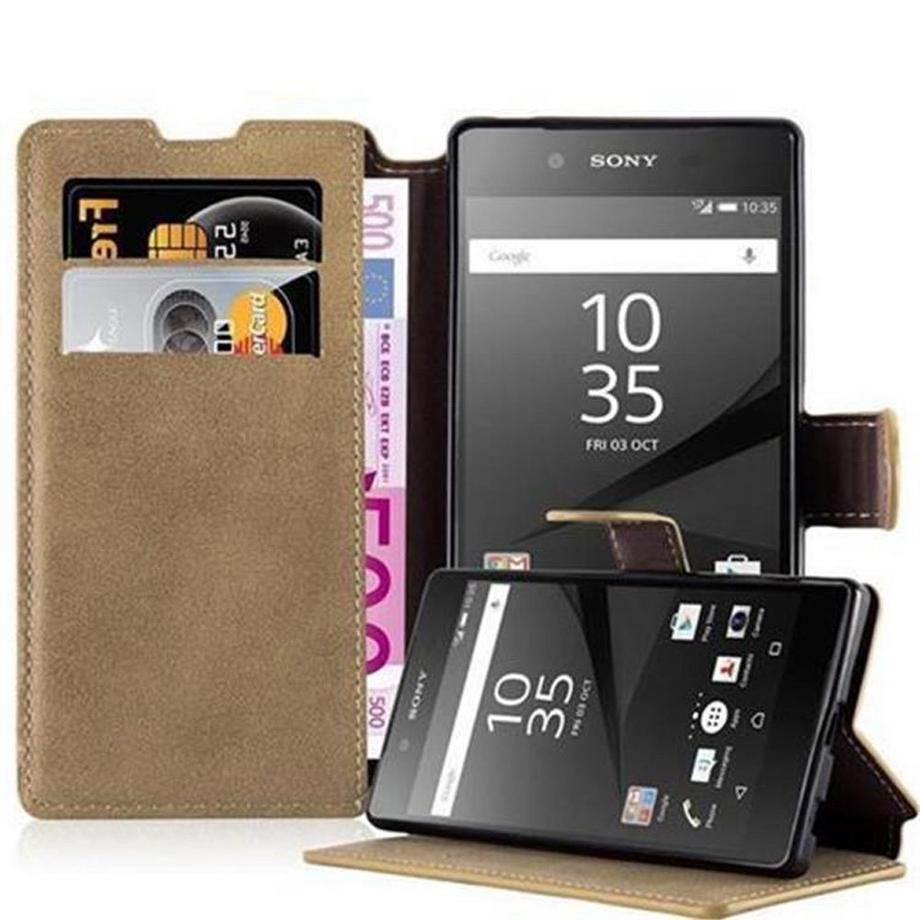 Cadorabo  Housse compatible avec Sony Xperia Z5 - Coque de protection avec fonction de support et compartiment pour carte au design rétro 