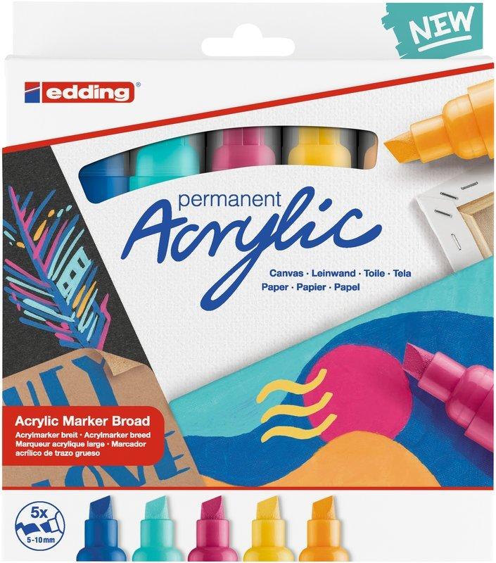 Edding EDDING Acrylmarker 5000 5-10mm 5000-5S assortiert 5 Stück  