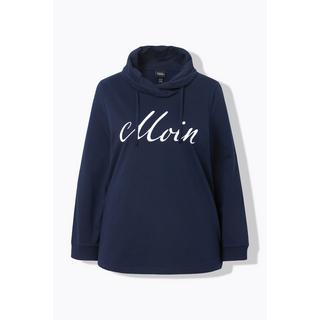 Ulla Popken  Sweat-shirt col montant et manches longues. Imprimé « salut ». 