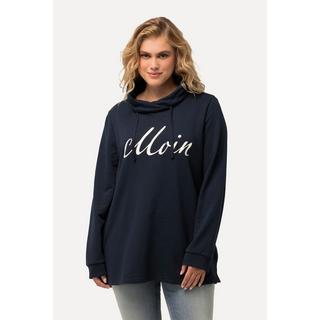 Ulla Popken  Sweat-shirt col montant et manches longues. Imprimé « salut ». 