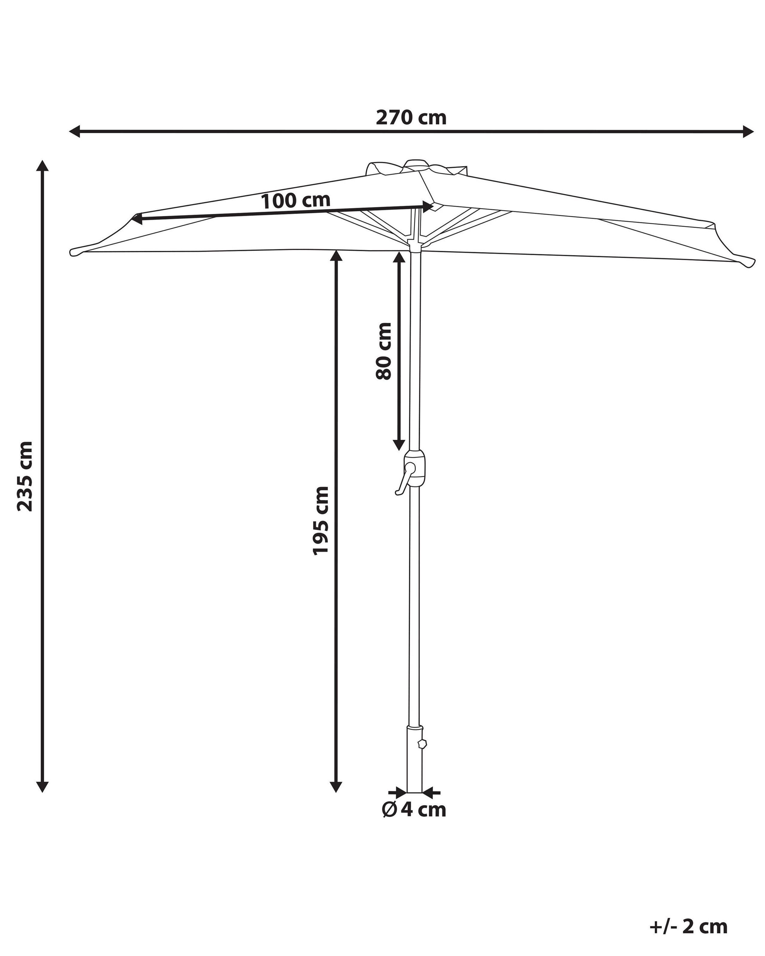 Beliani Parasol demi-rond en Polyester GALATI  