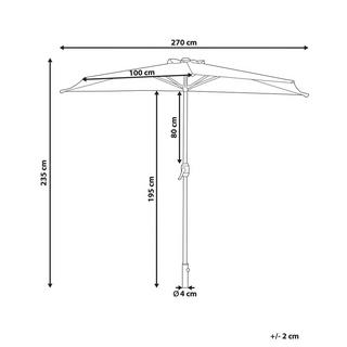 Beliani Parasol demi-rond en Tissu GALATI  