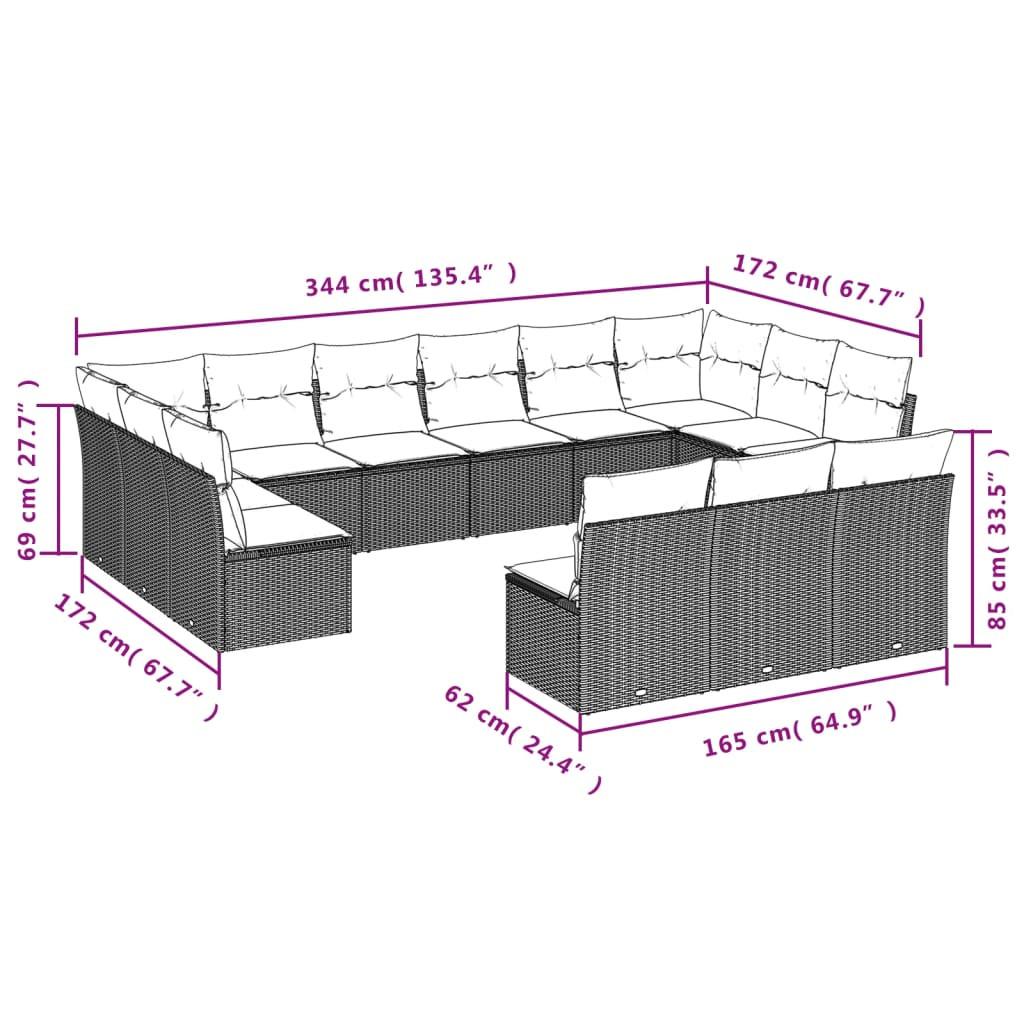 VidaXL Ensemble de canapés de jardin rotin synthétique  