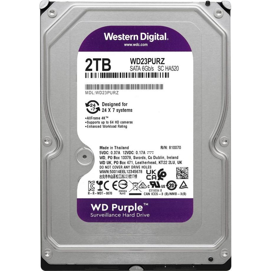 Western Digital  PURPLE 2TB 64MB 3.5IN SATA 