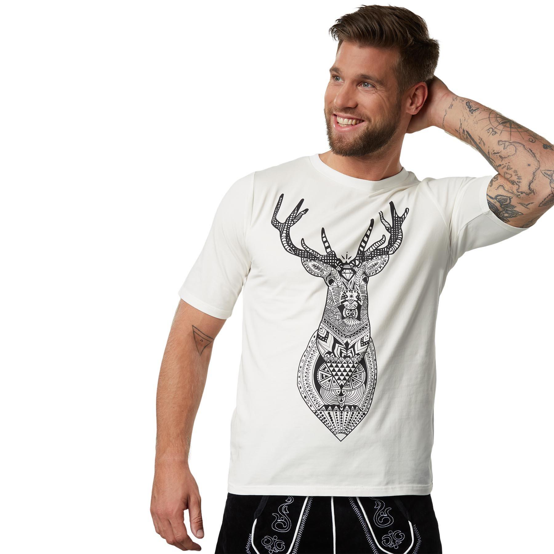 Image of T-shirt Platzhirsch Herren Weiss XL