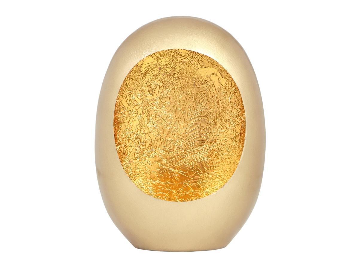 Vente-unique Portacandele L.26 x H.33 cm in Metallo Dorato Finitura in ottone e foglie d'oro - BELINNI  