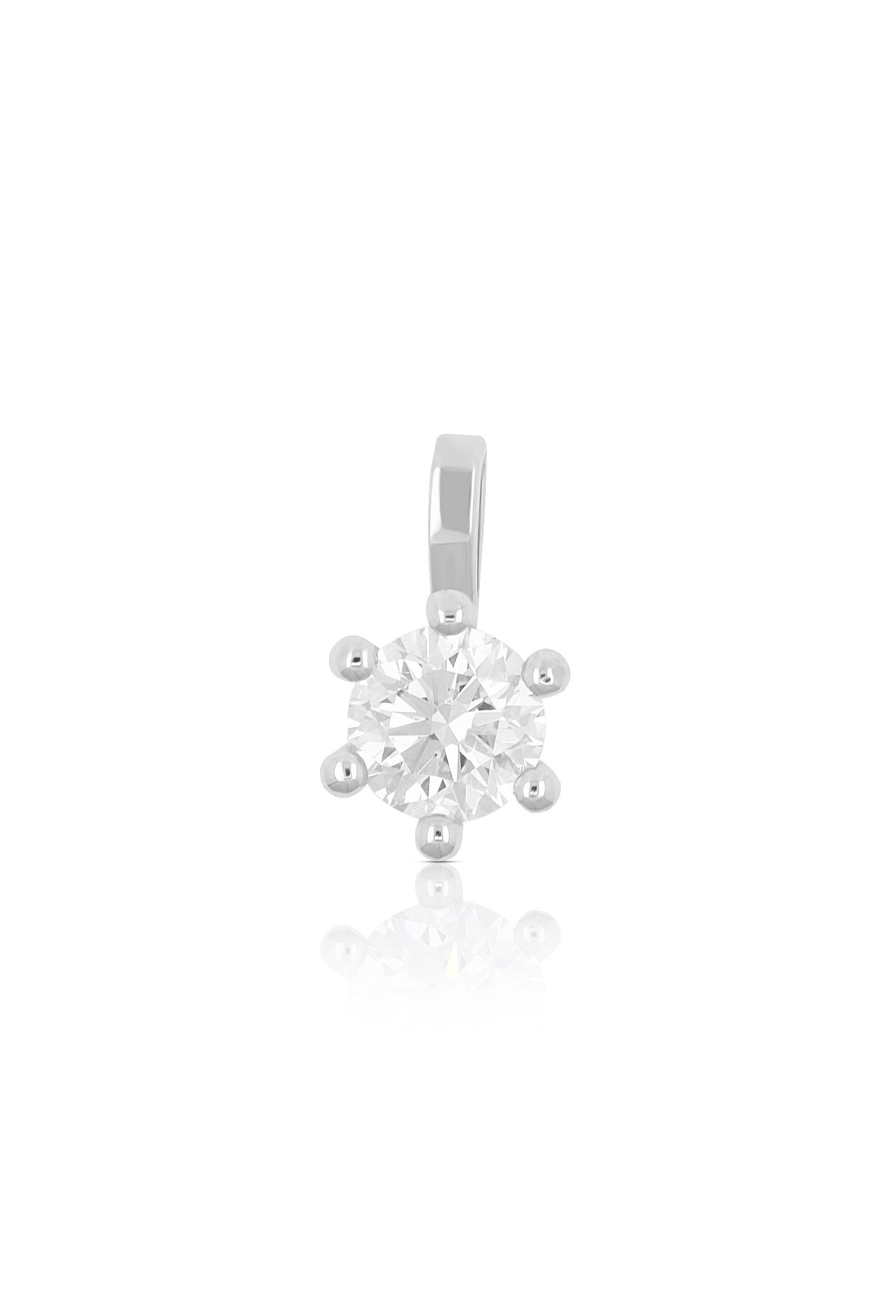 MUAU Schmuck  Pendentif solitaire 6 poignées en or blanc 750 diamant 0,50ct. 9x8mm 