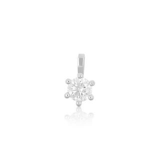 MUAU Schmuck  Pendentif solitaire 6 poignées en or blanc 750 diamant 0,50ct. 9x8mm 