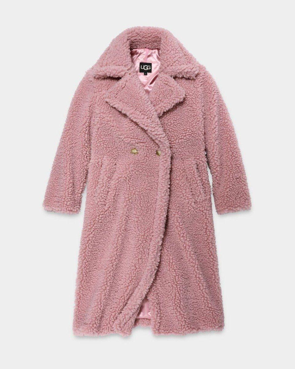 Image of W Gertrude Long Teddy Coat-s Unisex Rosa S
