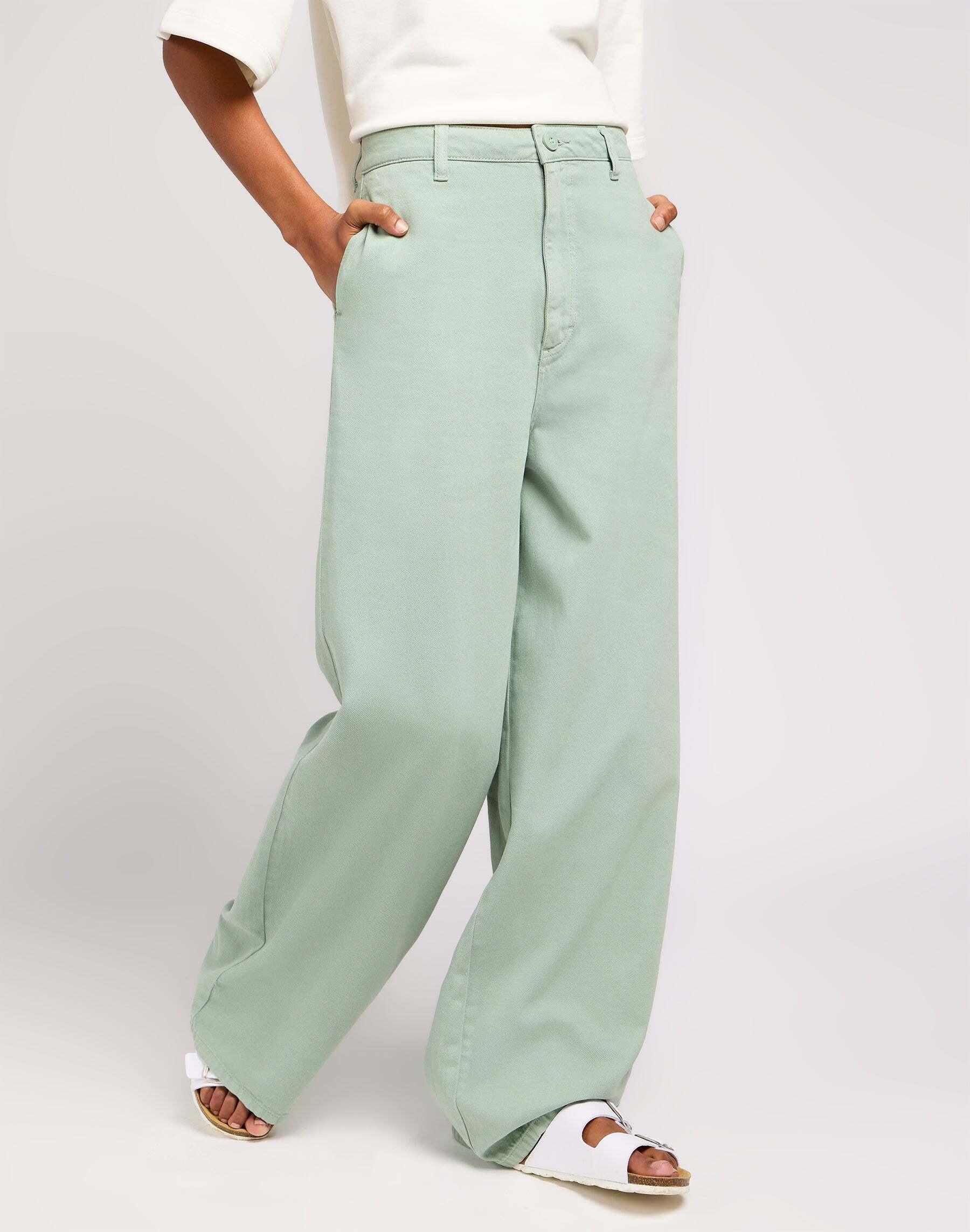 Image of Chinos Relaxed Chino Damen Hellgrün L31/W28