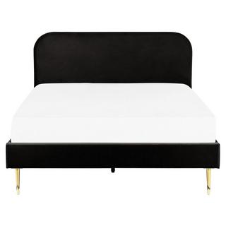 Beliani Letto con rete a doghe en Velluto Glamour FLAYAT  