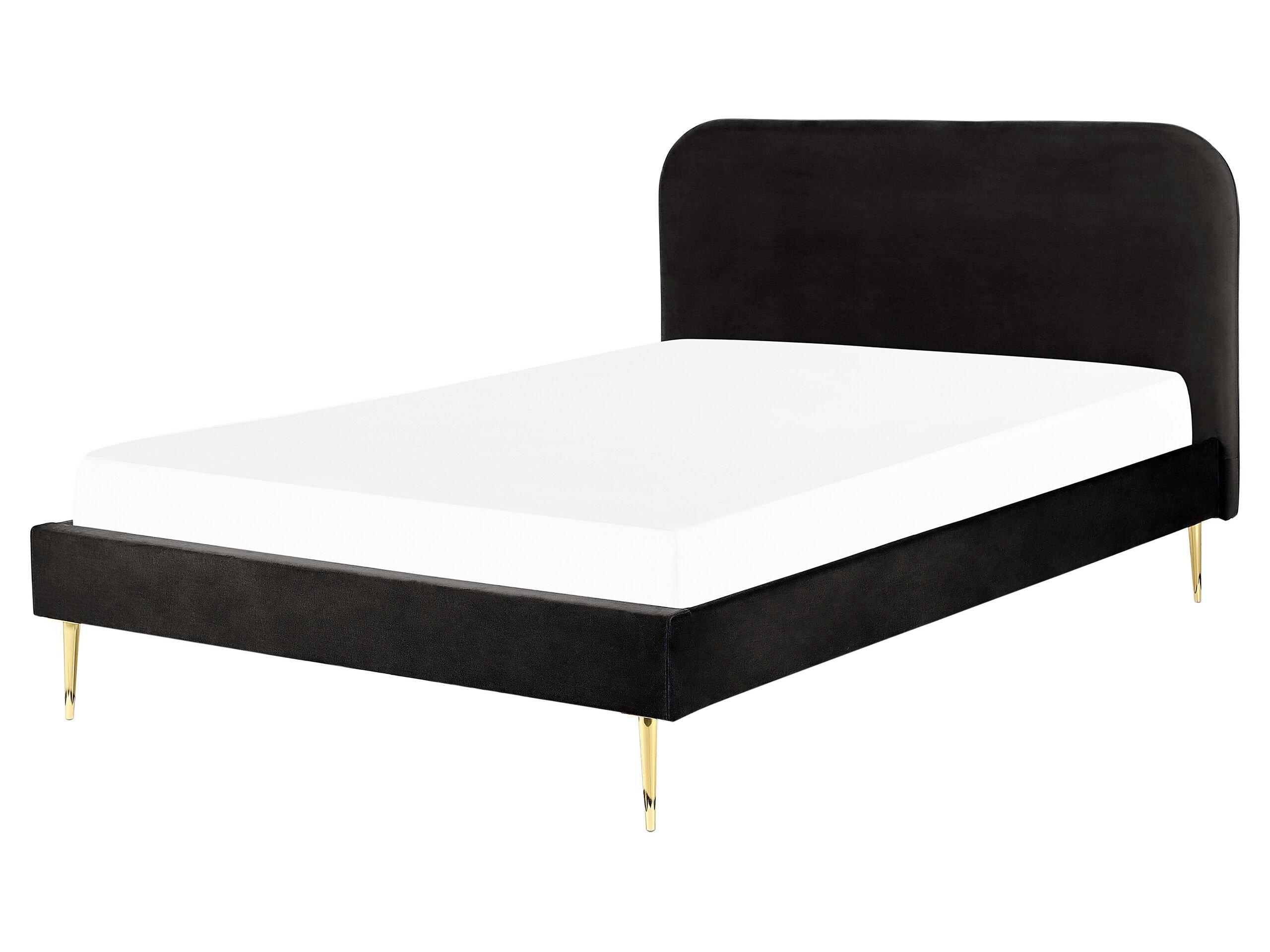 Beliani Letto con rete a doghe en Velluto Glamour FLAYAT  