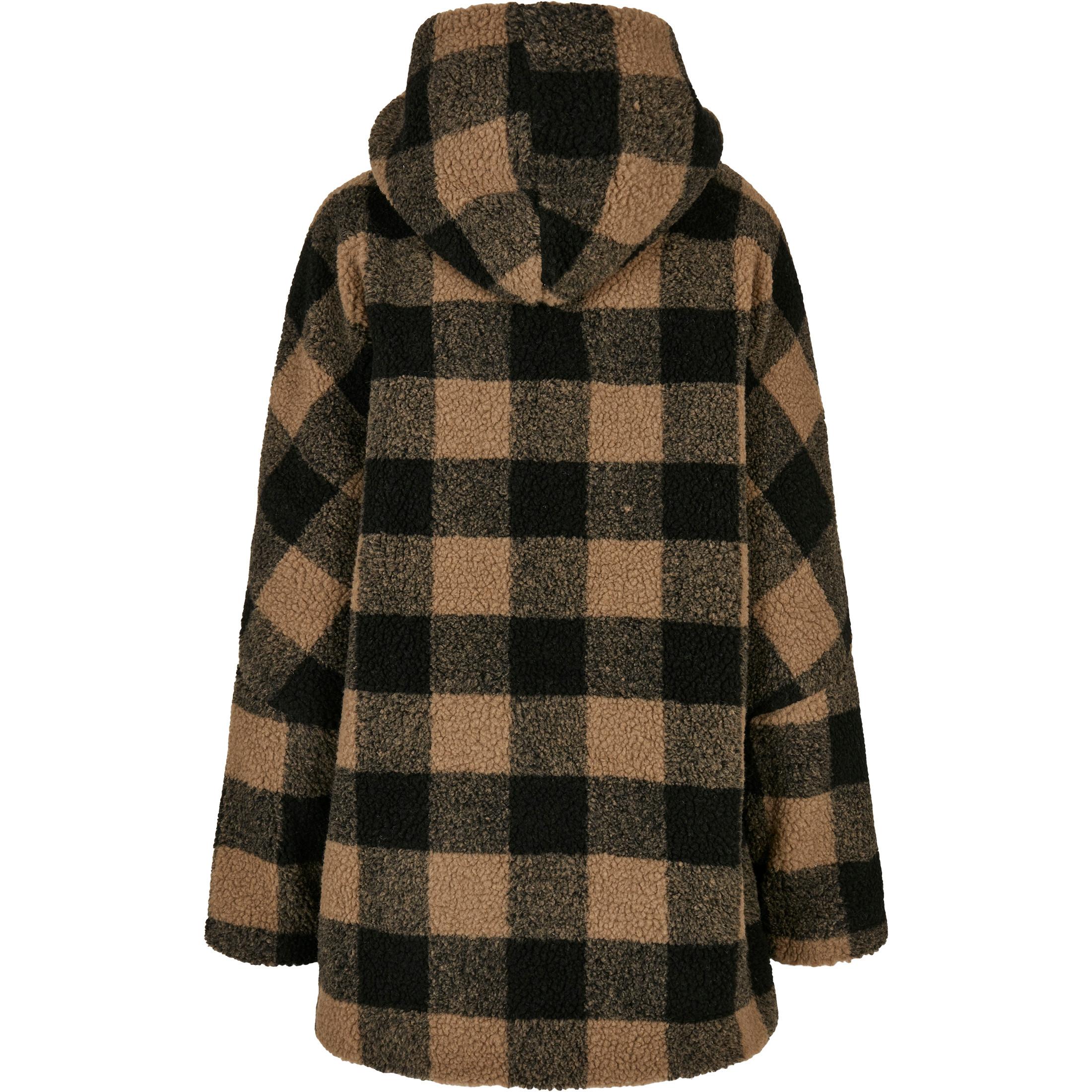 URBAN CLASSICS Pile Sherpa con Cappuccio Oversize a Quadri  