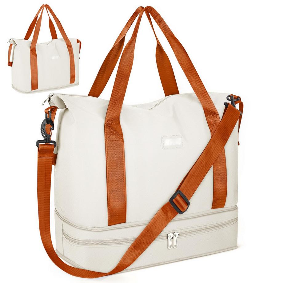 Sac de sport Sac de voyage pliable avec compartiment à chaussures et compartiment humide, hydrofuge