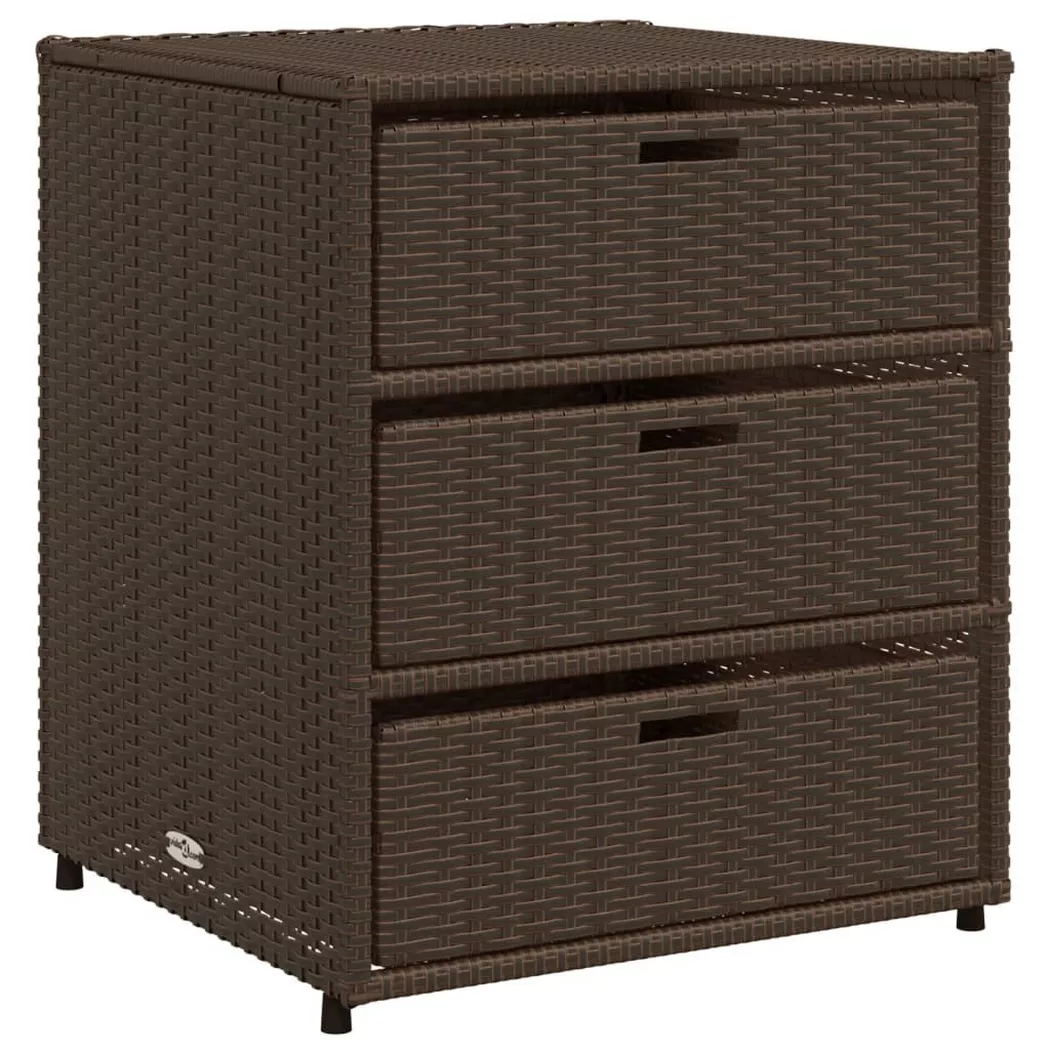 VidaXL - armadietto da giardino Polirattan, One Size, Marrone