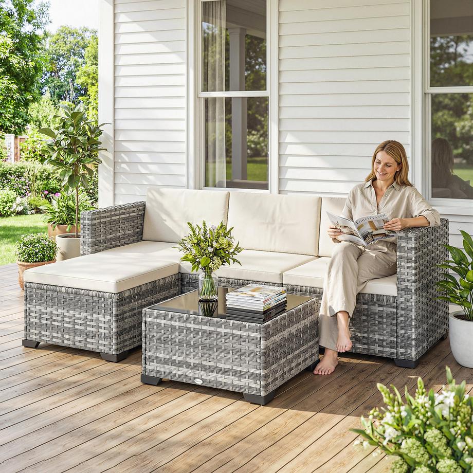 Outsunny Rattan Gartenmöbel Set  