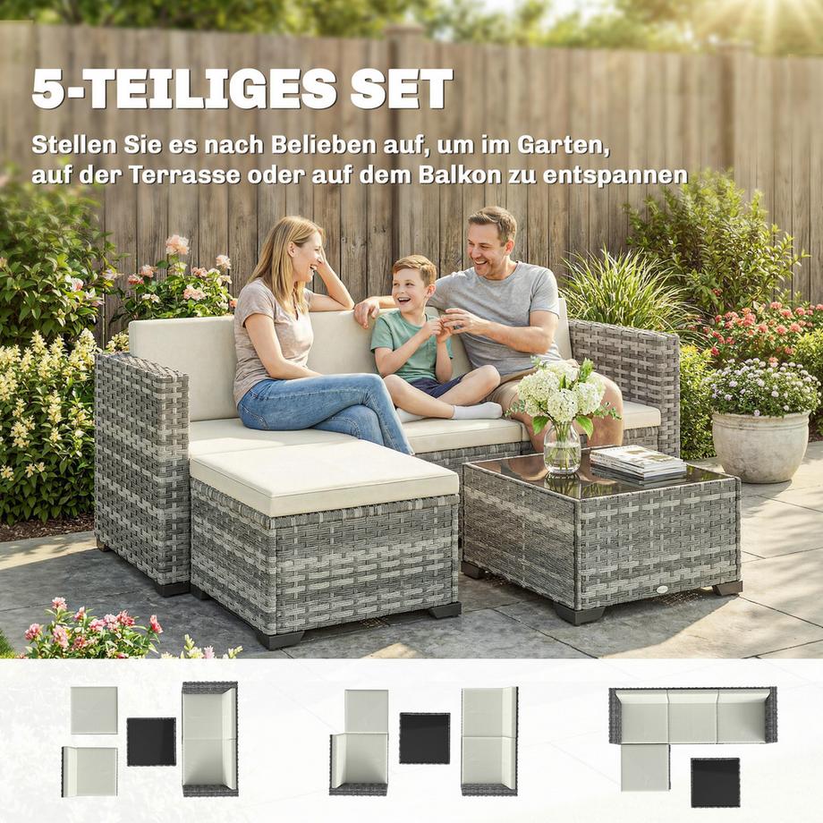 Outsunny Rattan Gartenmöbel Set  