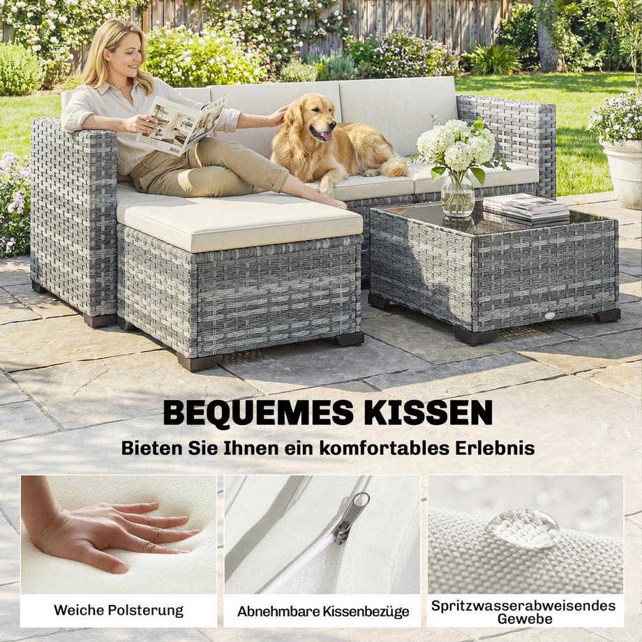 Outsunny Rattan Gartenmöbel Set  