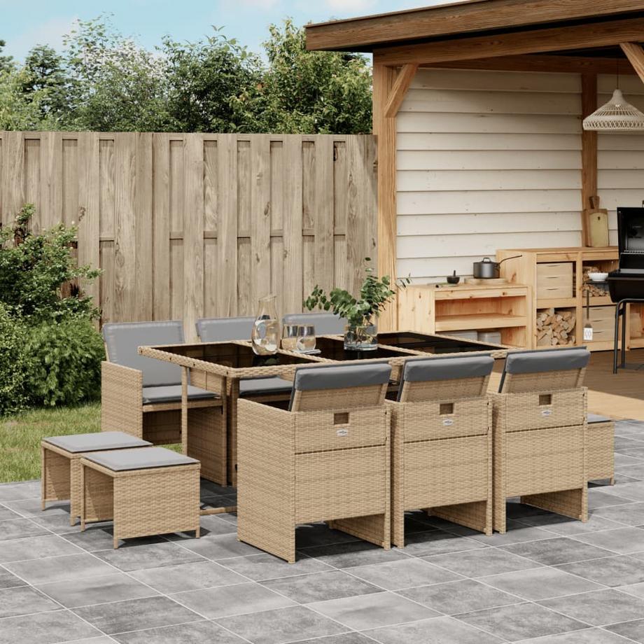 VidaXL Ensemble de salle à manger de jardin rotin synthétique  