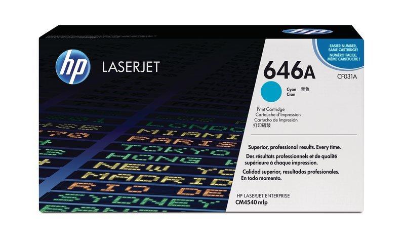 Hewlett-Packard  HP Toner-Modul 646A cyan CF031A Color LJ CM4540 12'500 Seiten 