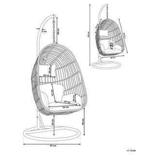 Beliani Hängesessel mit Gestell aus PE Rattan Retro CASOLI  