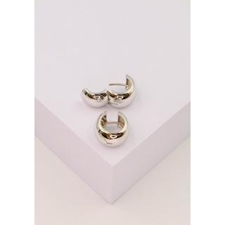 MUAU Schmuck  Creolen Weissgold 750 Scharnier bombiert 17mm 